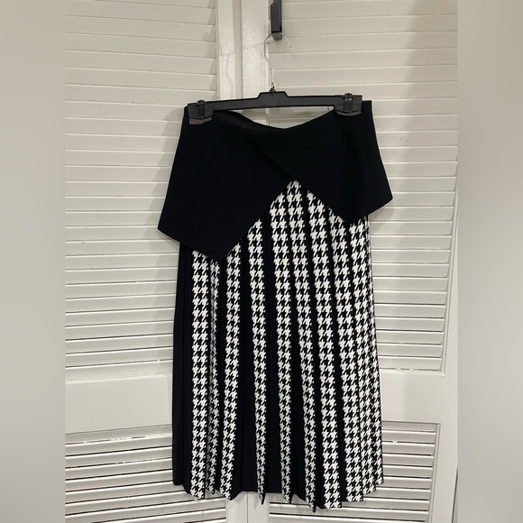 NWT Aleeza Paris Houndstooth Pleated Skater Skirt (read description) - Picture 5 of 13